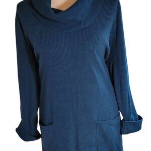 3X INC Crystal-Teal Rib Knit Sweater